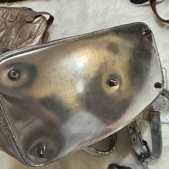 Burberry Metallic Silver and Checkered Tote Bag - Picture 11 of 11